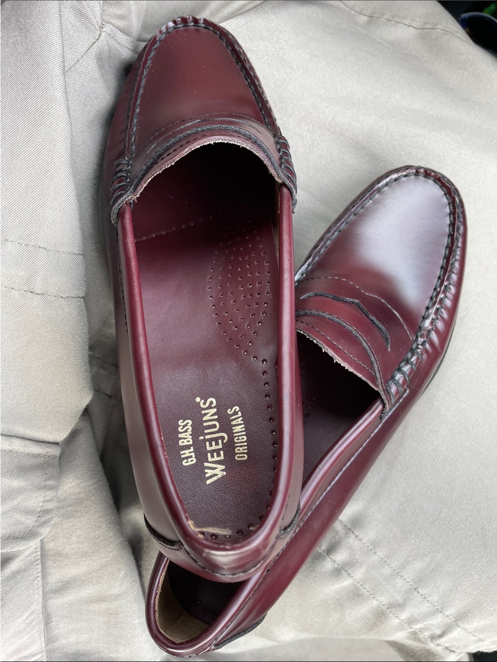 G. H. Bass Weejuns Burgundy Leather Penny Loafers